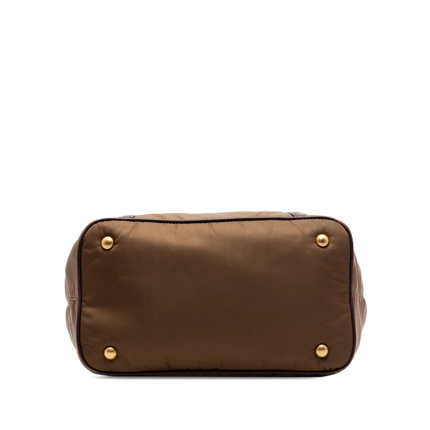 Prada Vitello Daino Trimmed Tessuto Satchel
