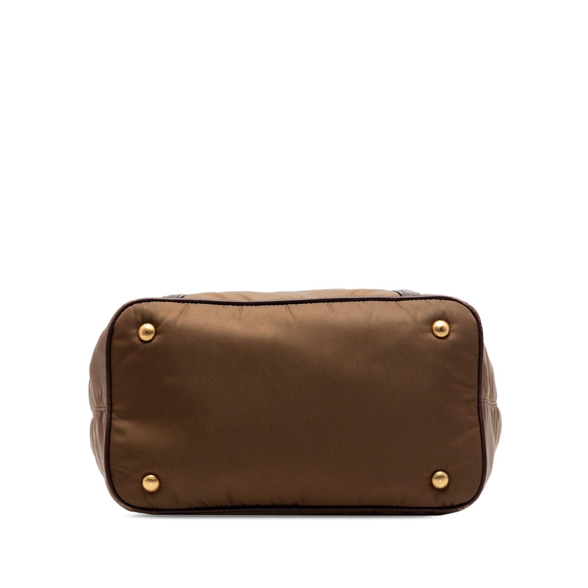 Prada Vitello Daino Trimmed Tessuto Satchel