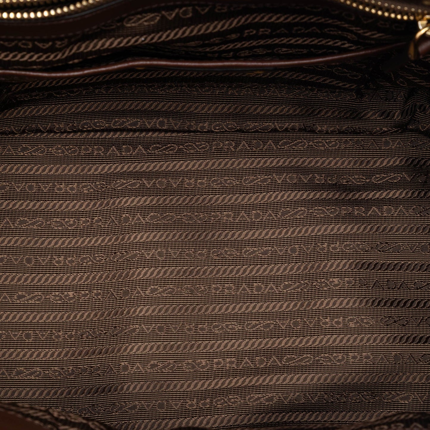 Prada Vitello Daino Trimmed Tessuto Satchel