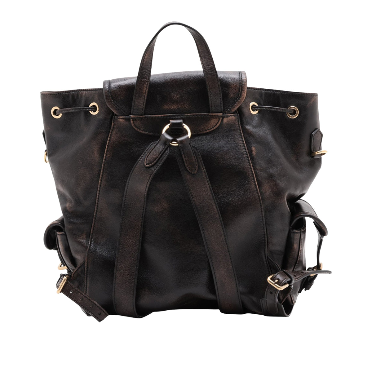 Miu Miu Leather Backpack — Brown