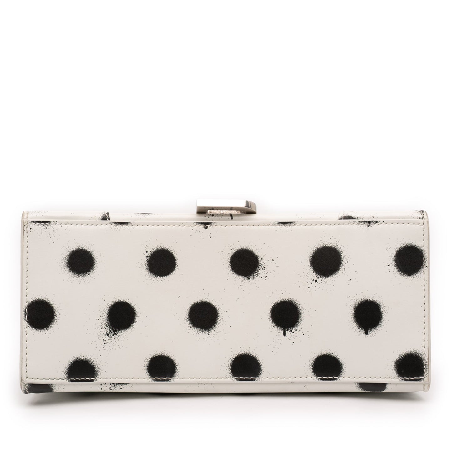 Small Smooth Calfskin Sprayed Polka Dot Hourglass Satchel