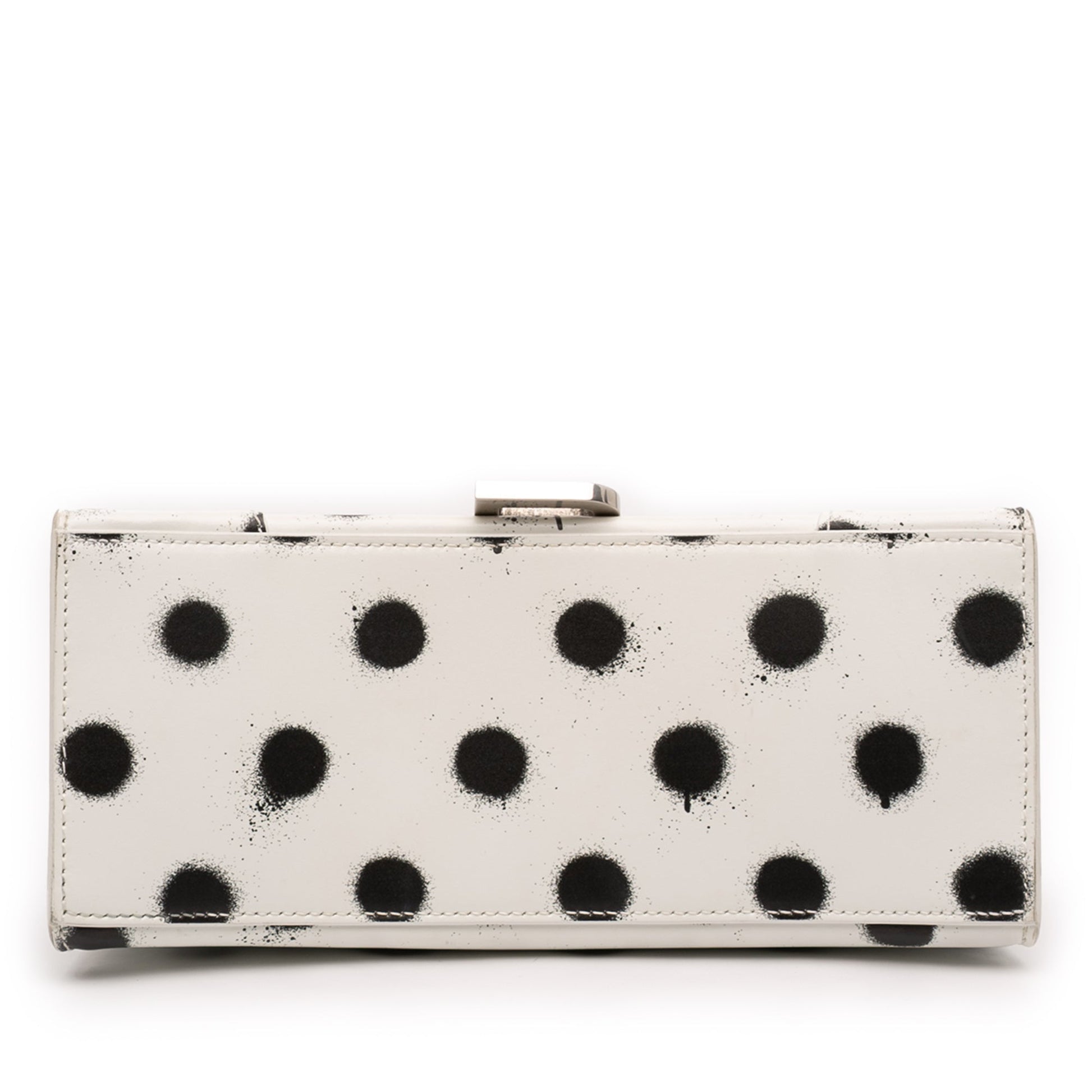 Small Smooth Calfskin Sprayed Polka Dot Hourglass Satchel