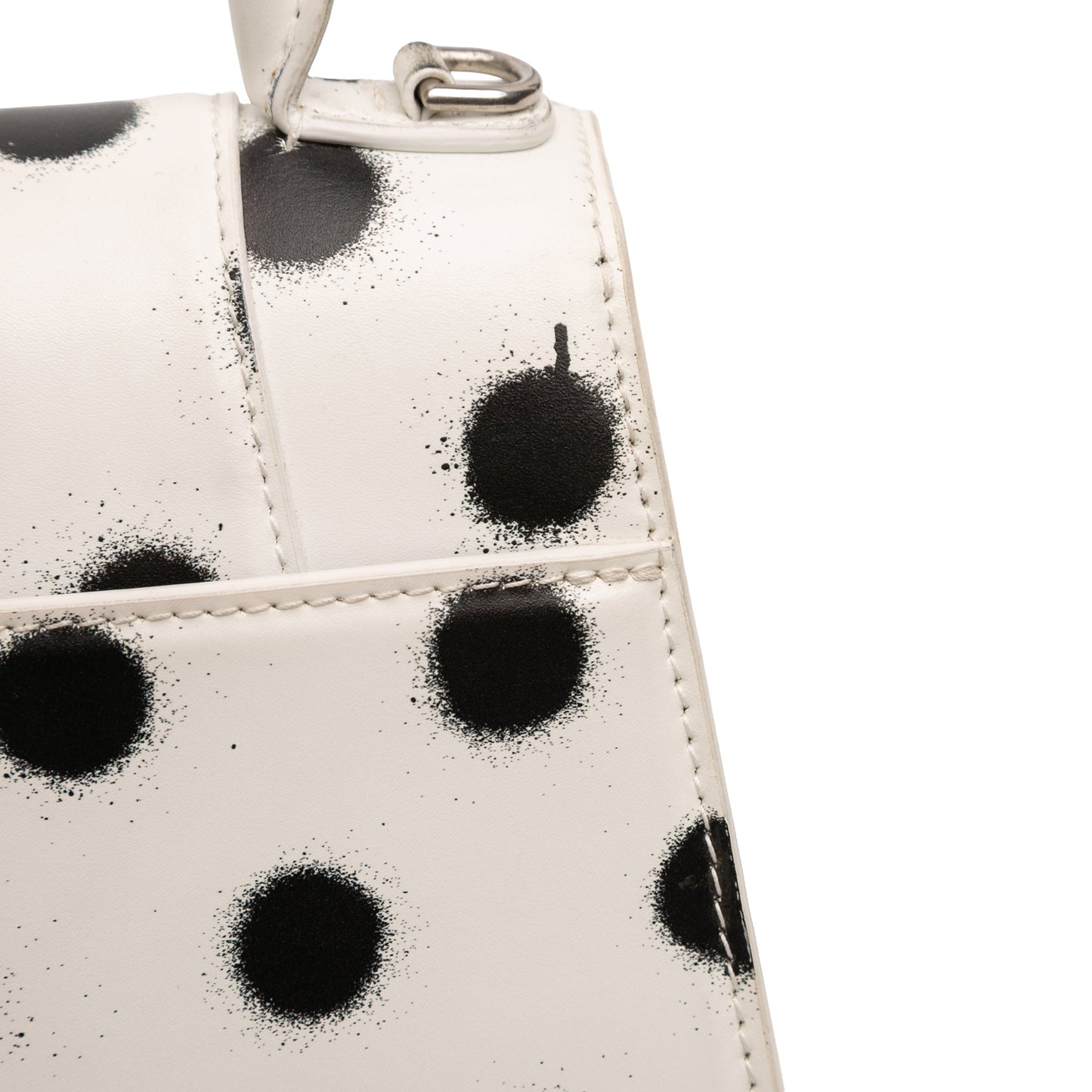 Small Smooth Calfskin Sprayed Polka Dot Hourglass Satchel