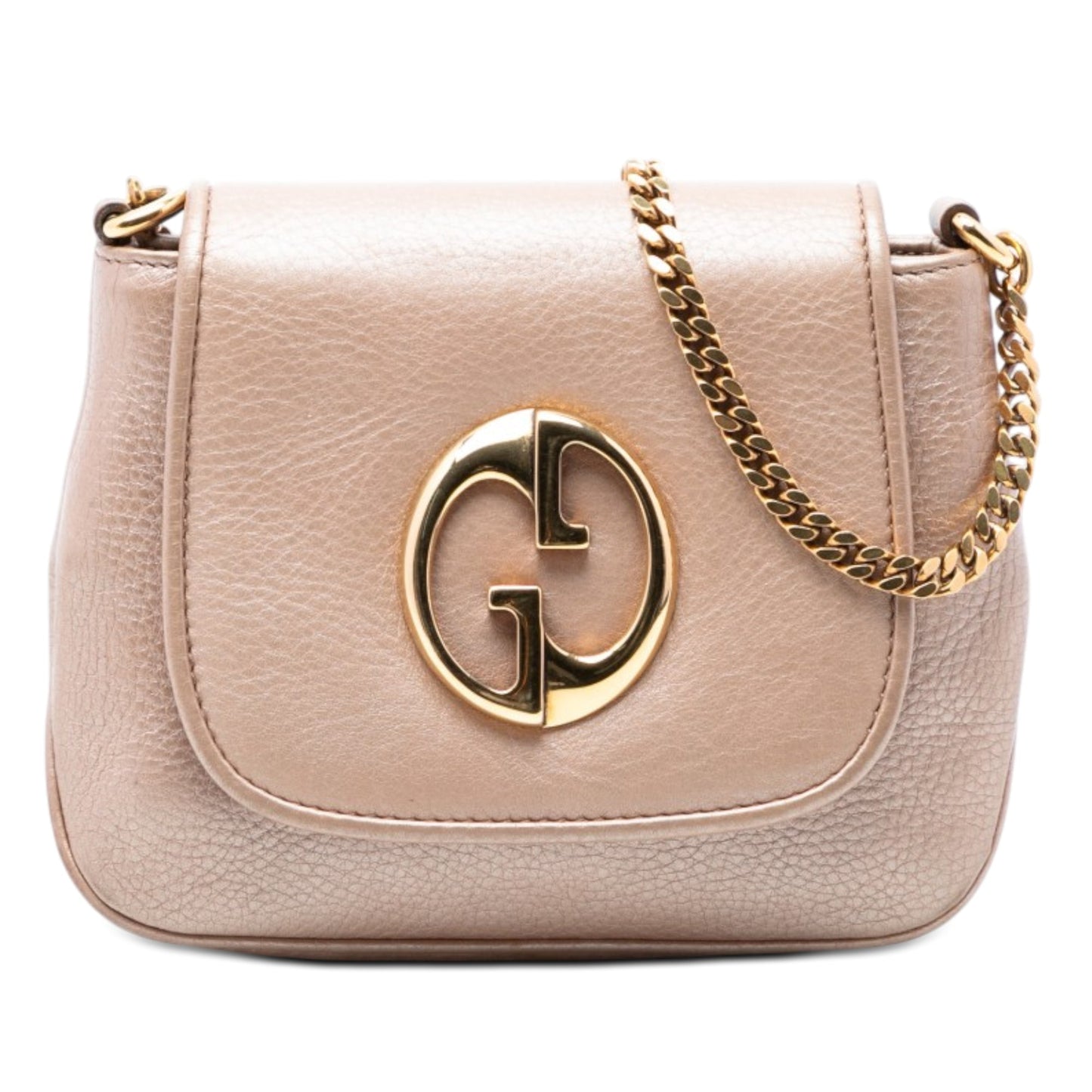Gucci Small Metallic Pebbled Calfskin 1973 Chain Crossbody