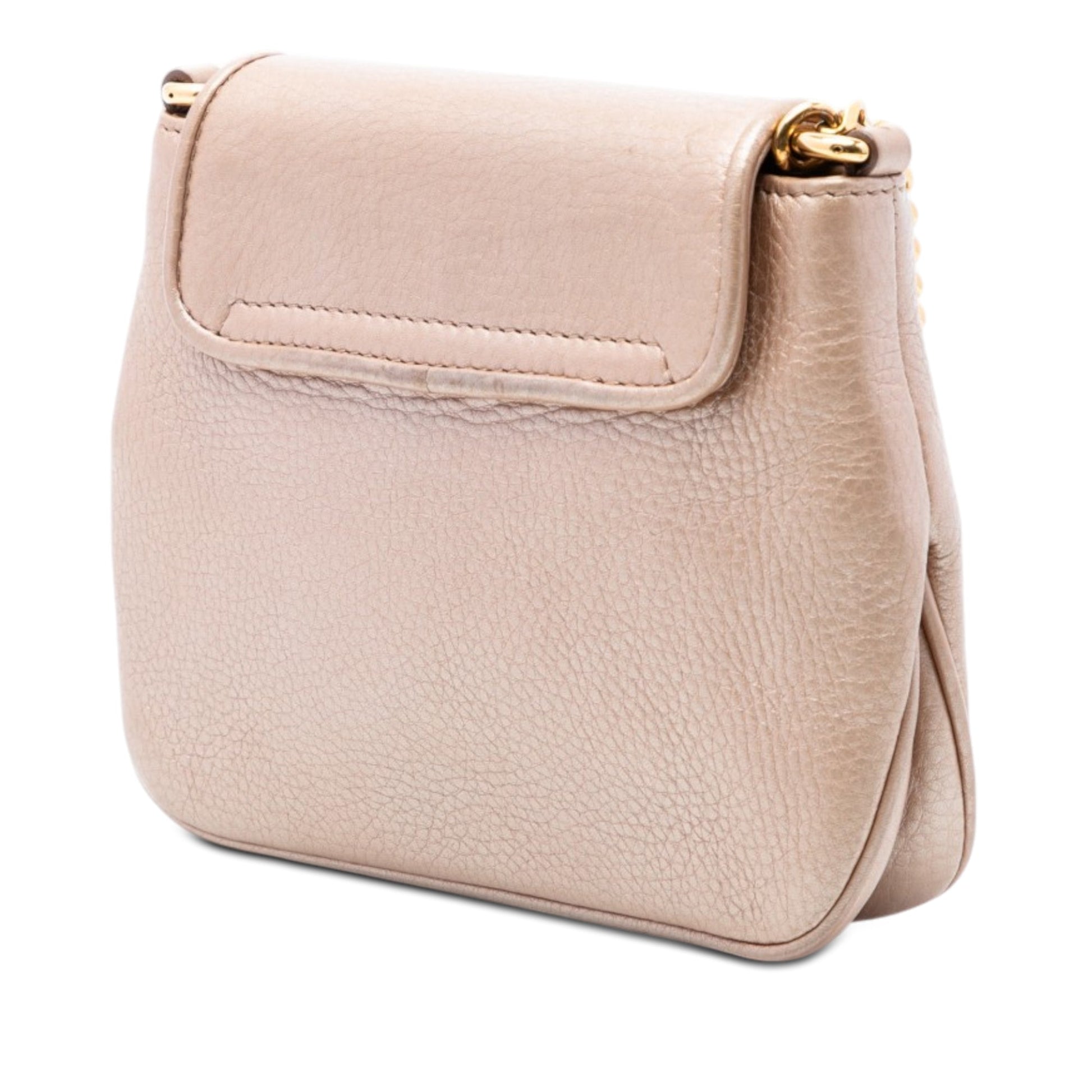 Gucci Small Metallic Pebbled Calfskin 1973 Chain Crossbody