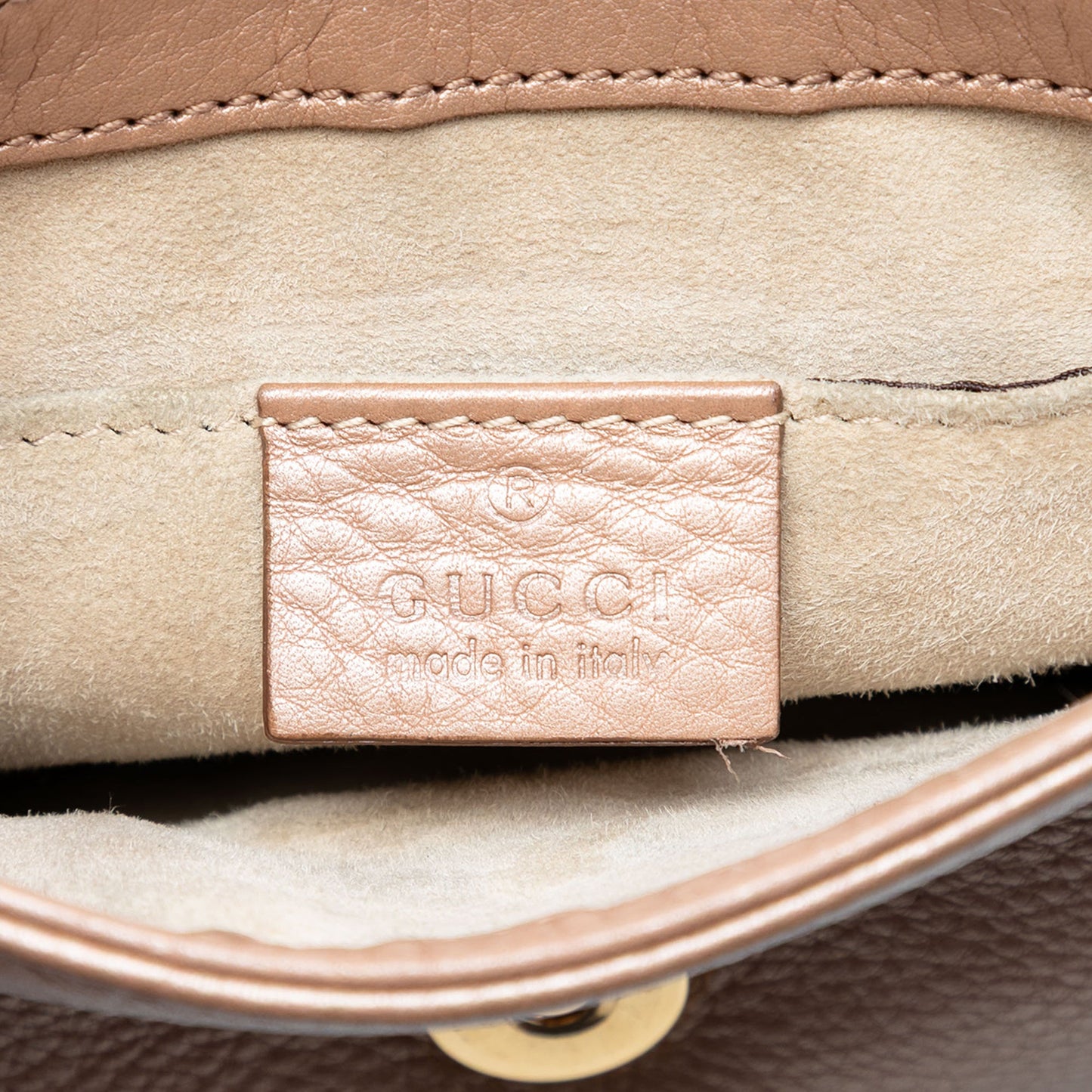 Gucci Small Metallic Pebbled Calfskin 1973 Chain Crossbody