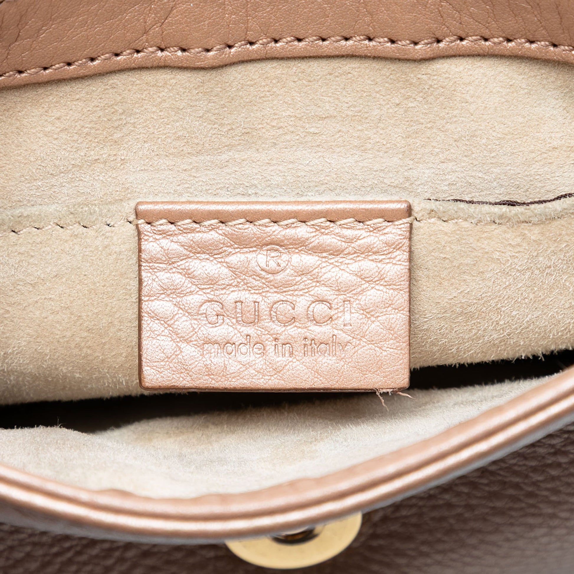 Gucci Small Metallic Pebbled Calfskin 1973 Chain Crossbody