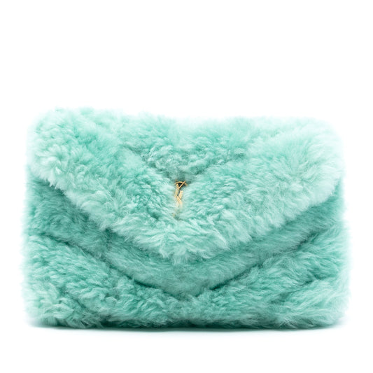 Saint Laurent Shearling Loulou Puffer Clutch