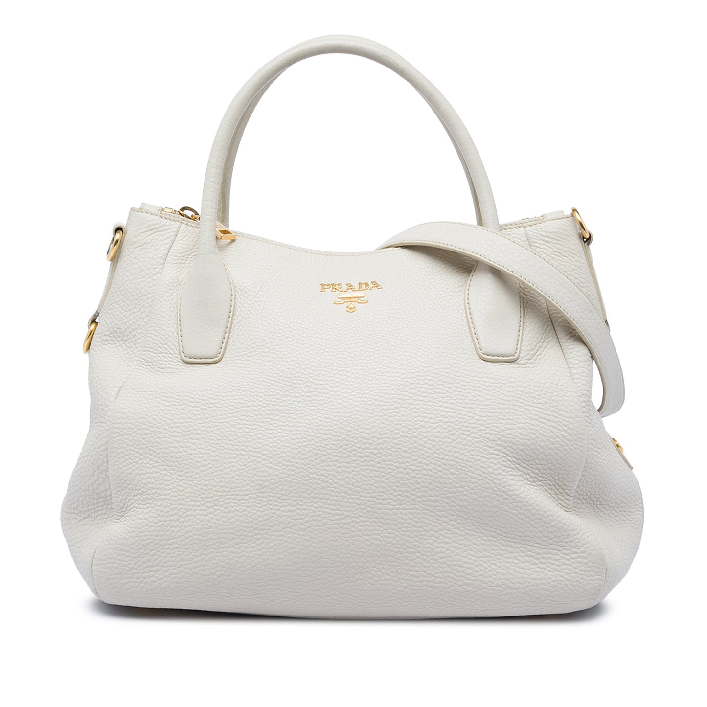 Prada Vitello Daino Zip Top Convertible Tote