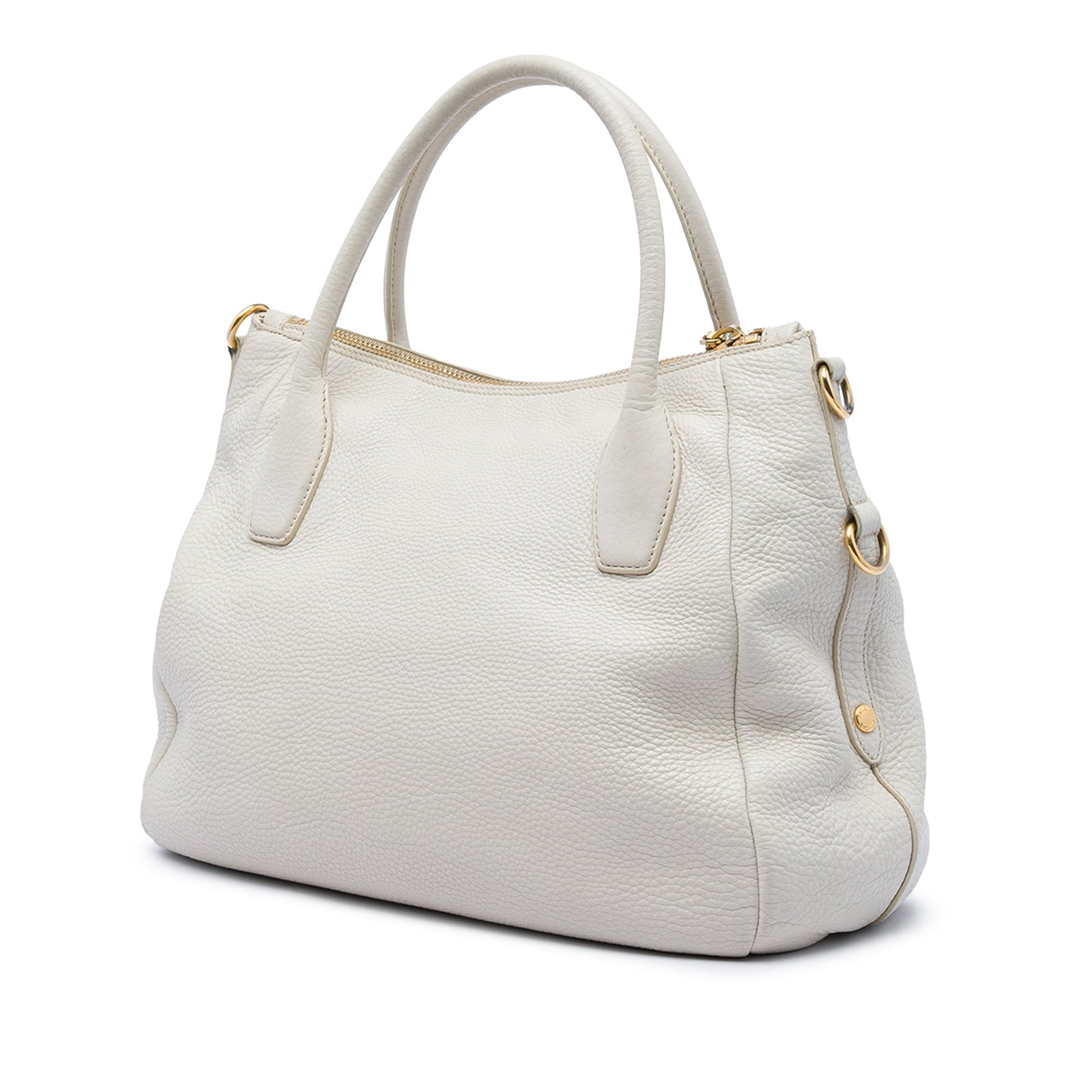 Prada Vitello Daino Zip Top Convertible Tote
