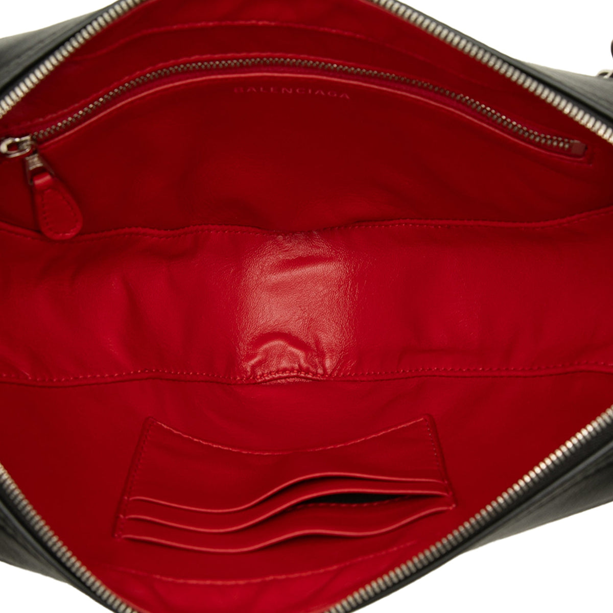 Balenciaga Leather Triangle Chain Crossbody — Black