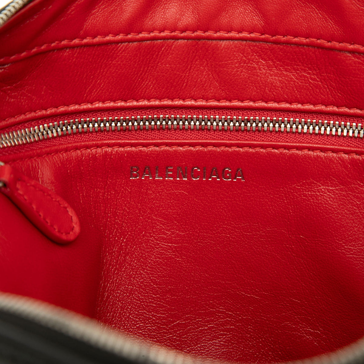 Balenciaga Leather Triangle Chain Crossbody — Black