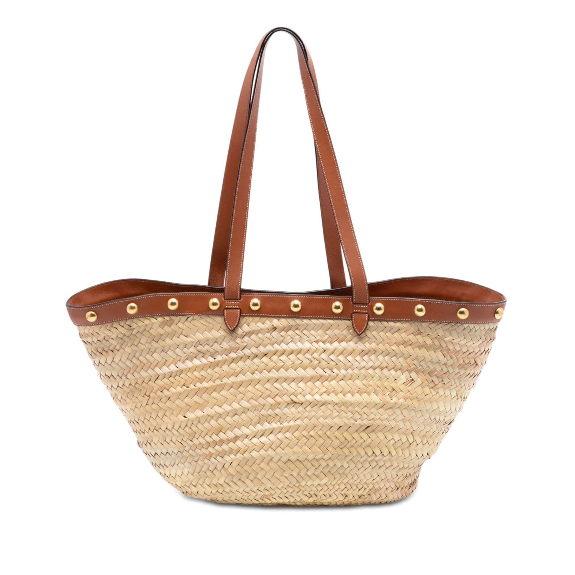 Celine Large Raffia Classic Studded Panier Tote