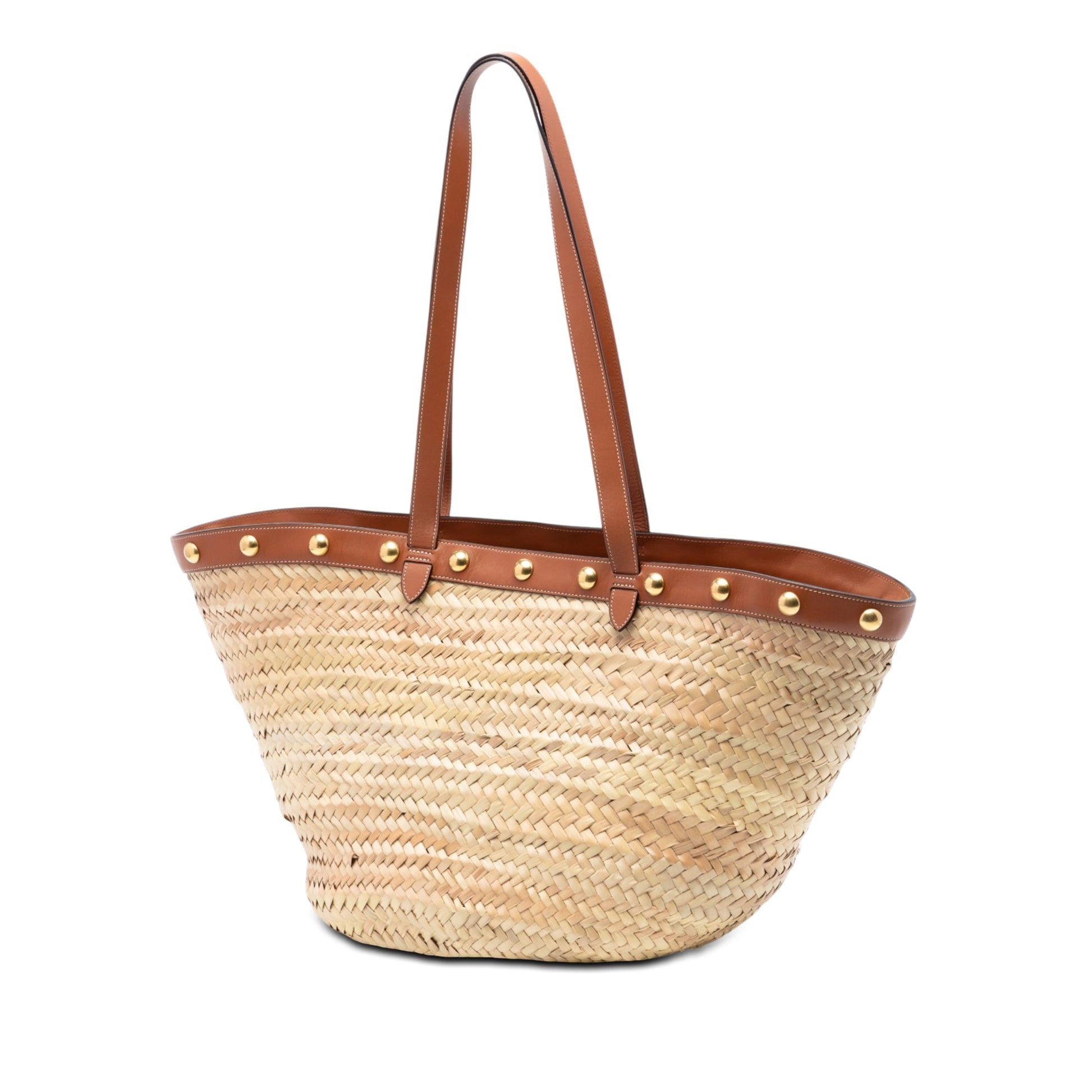 Celine Large Raffia Classic Studded Panier Tote
