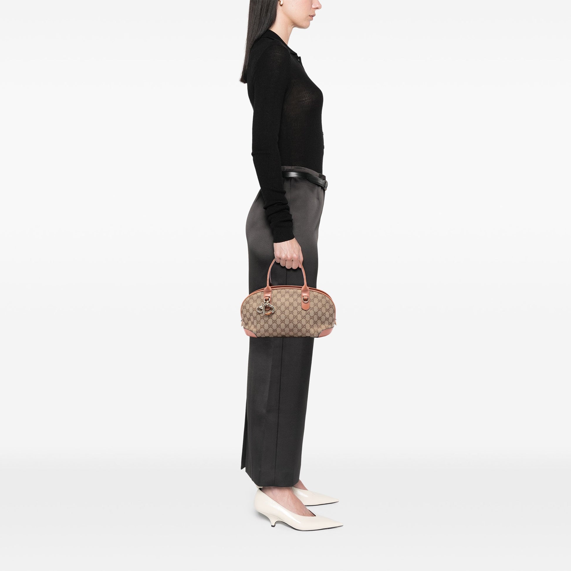 Gucci GG Canvas Heart Bit Satchel