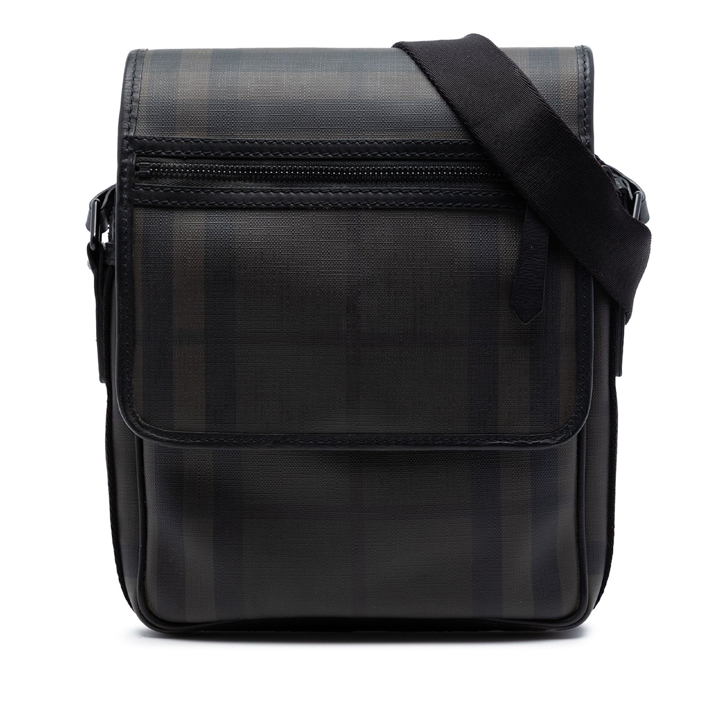 Burberry Smoked Check Coated Canvas Messenger Bag