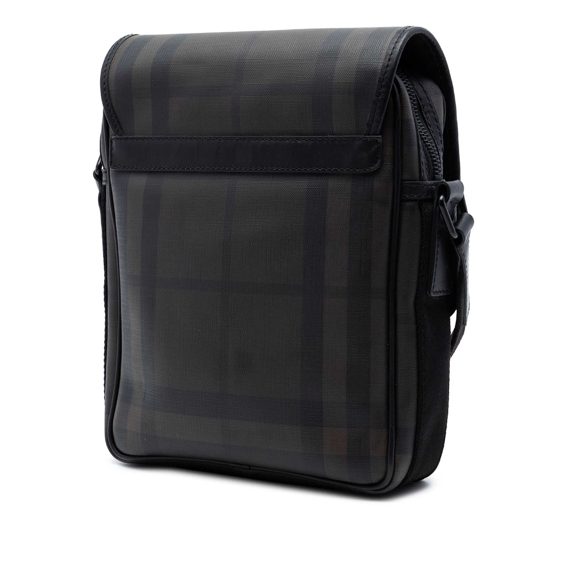 Burberry Smoked Check Coated Canvas Messenger Bag