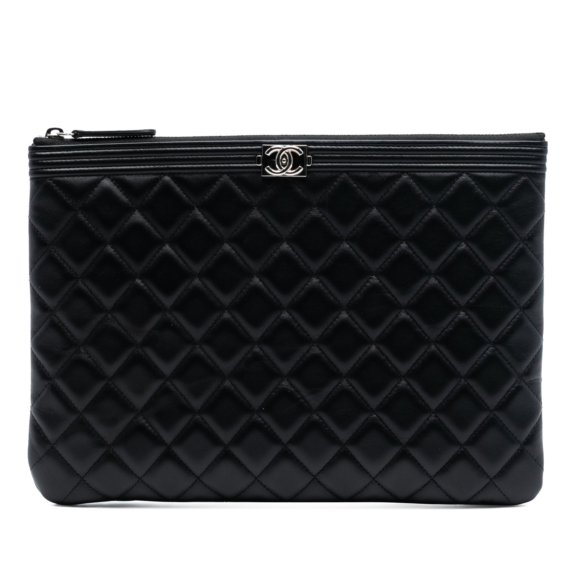 Chanel Medium Quilted Lambskin Boy O Case Clutch
