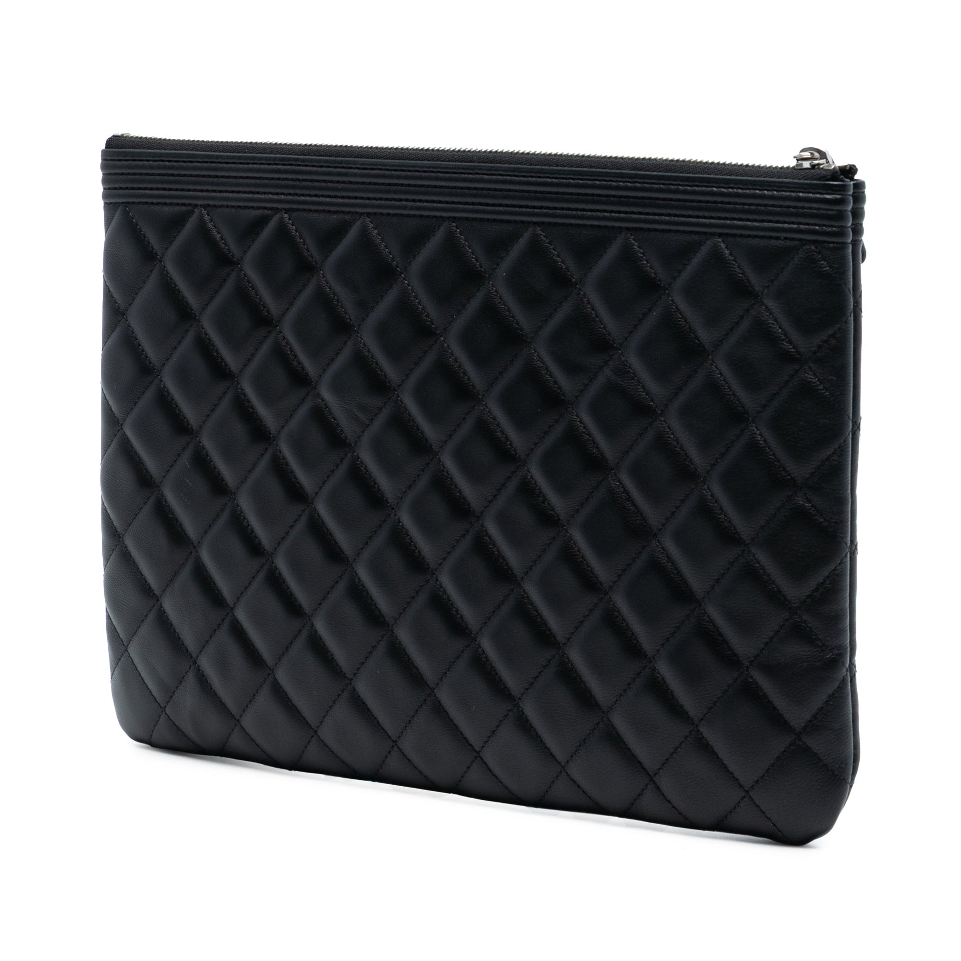 Chanel Medium Quilted Lambskin Boy O Case Clutch