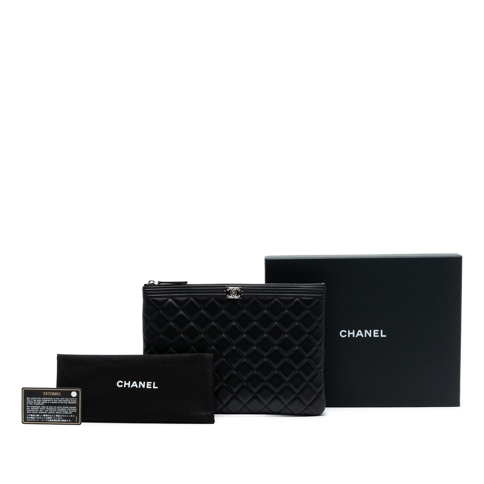 Chanel Medium Quilted Lambskin Boy O Case Clutch