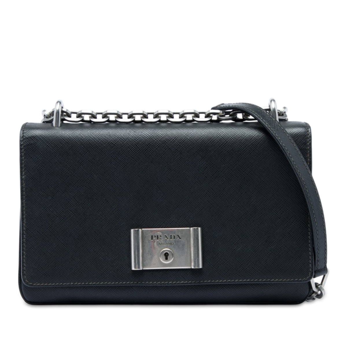 Prada Saffiano Lux Lock Chain Flap