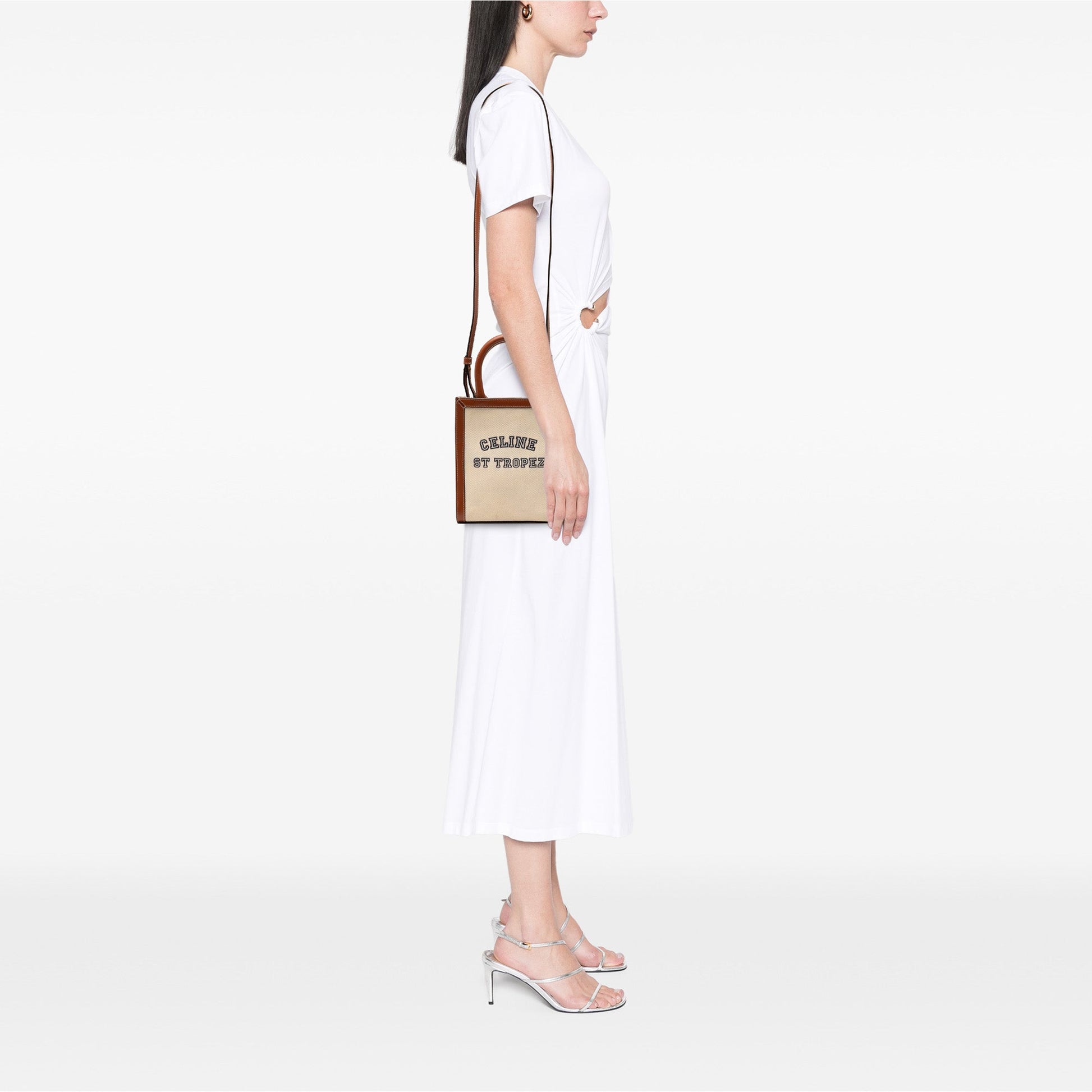 Celine Mini Canvas St Tropez Vertical Cabas Tote