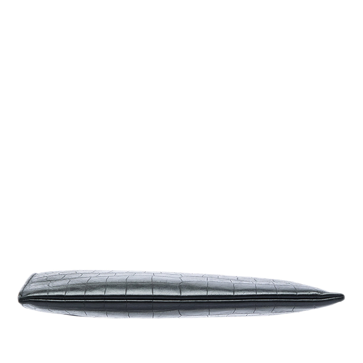 Saint Laurent Croc Embossed Leather Clutch