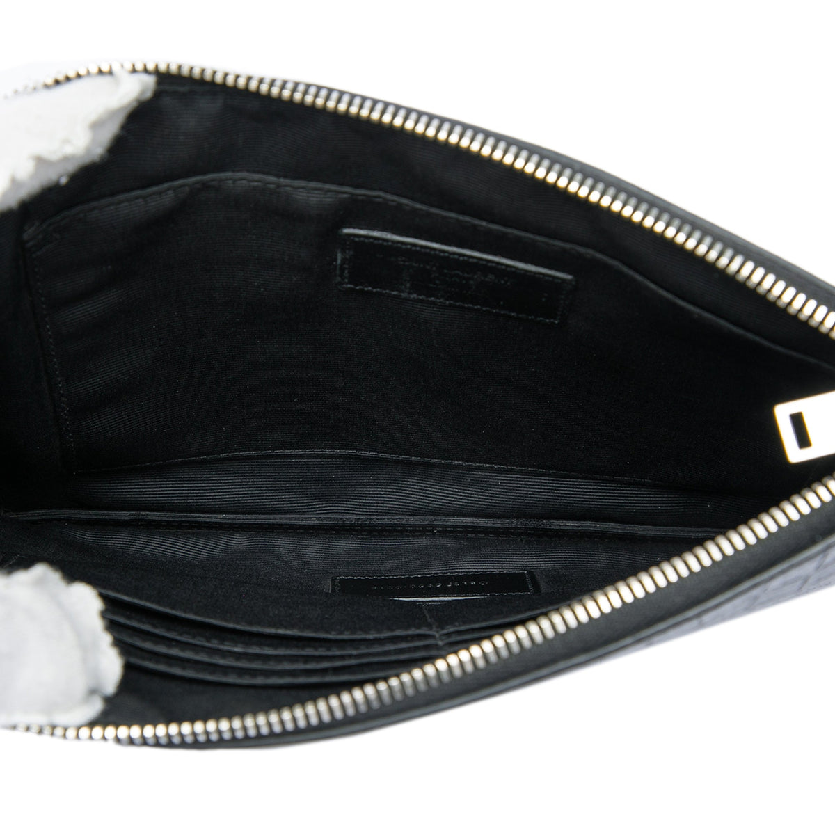 Saint Laurent Croc Embossed Leather Clutch