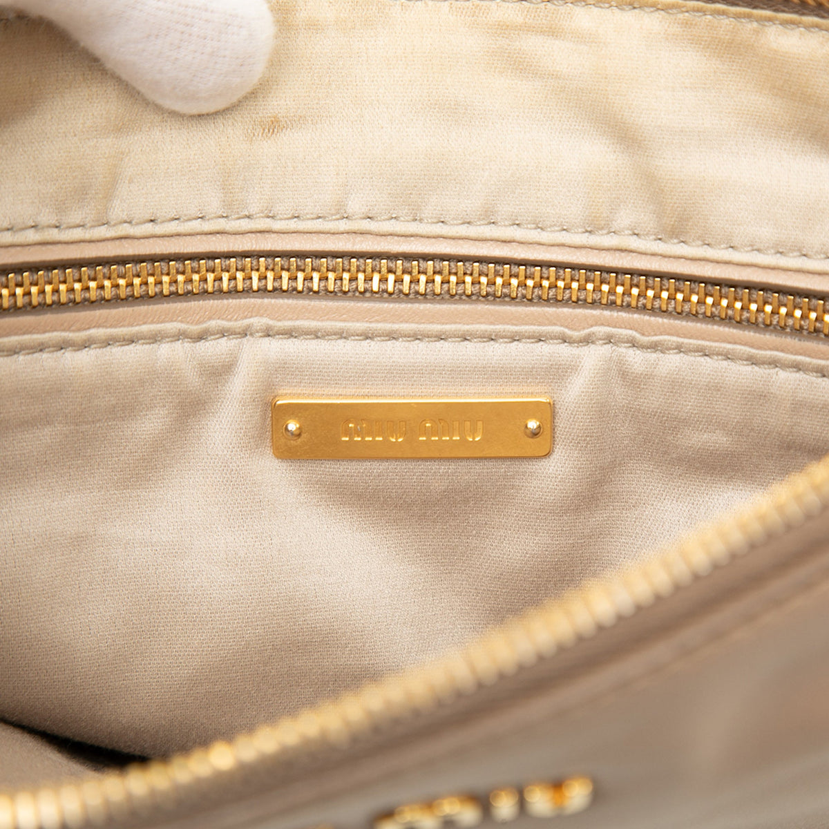 Miu Miu Studded Leather Zip Clutch