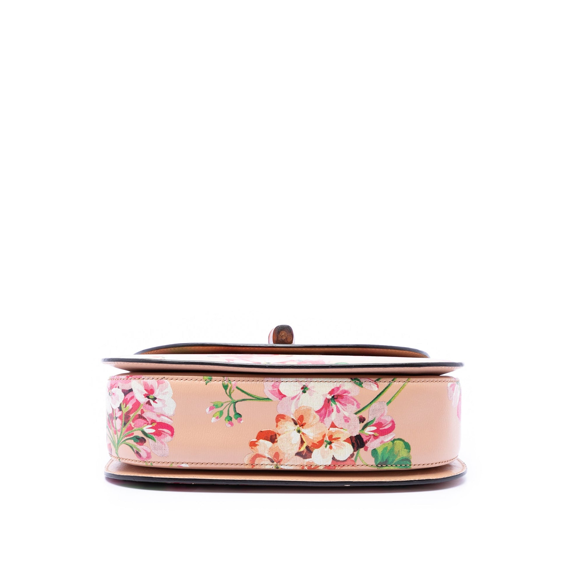 Gucci Medium Calfskin Blooms Bamboo Top Handle Bag