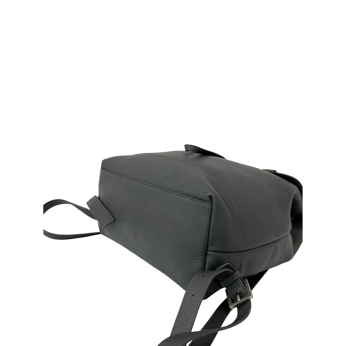 Saint Laurent Grained Calfskin Sac De Jour Backpack — Gray