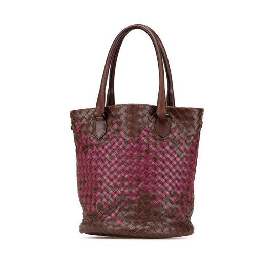 Bottega Veneta Bicolor Nappa Intrecciato Bucket Bag