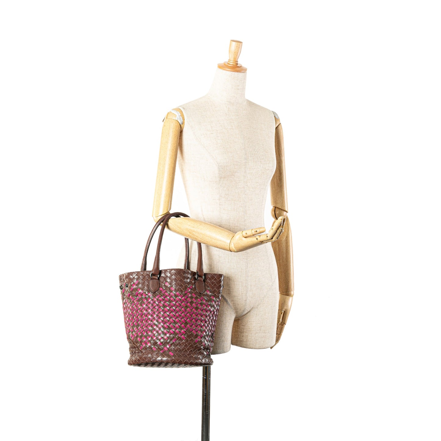 Bottega Veneta Bicolor Nappa Intrecciato Bucket Bag