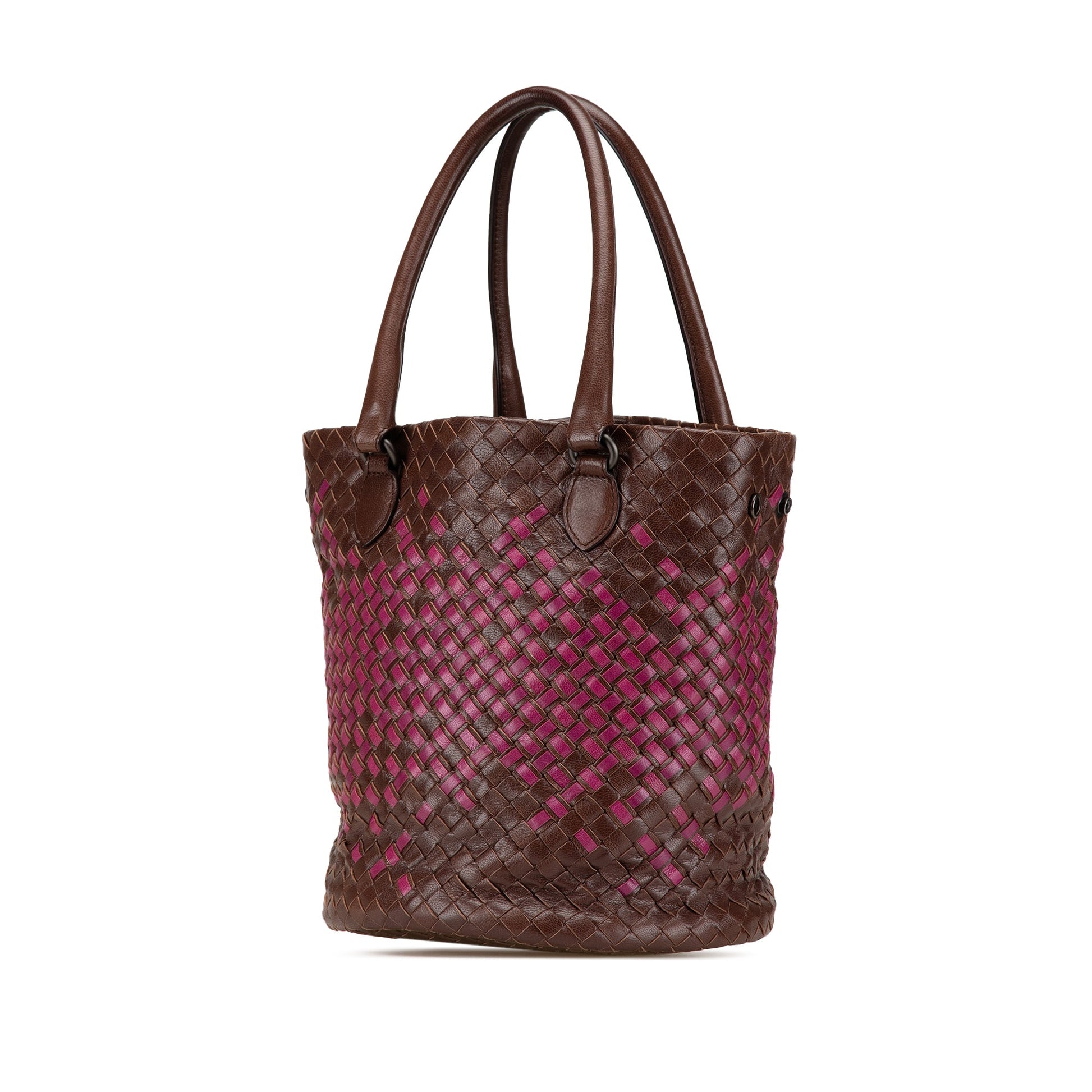 Bottega Veneta Bicolor Nappa Intrecciato Bucket Bag