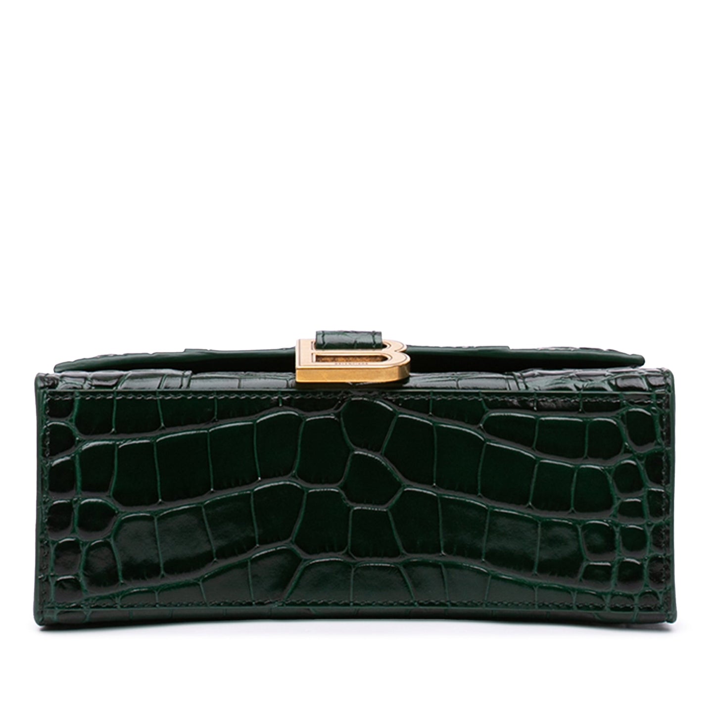 Balenciaga Croc Embossed Leather Hourglass Top Handle Bag XS
