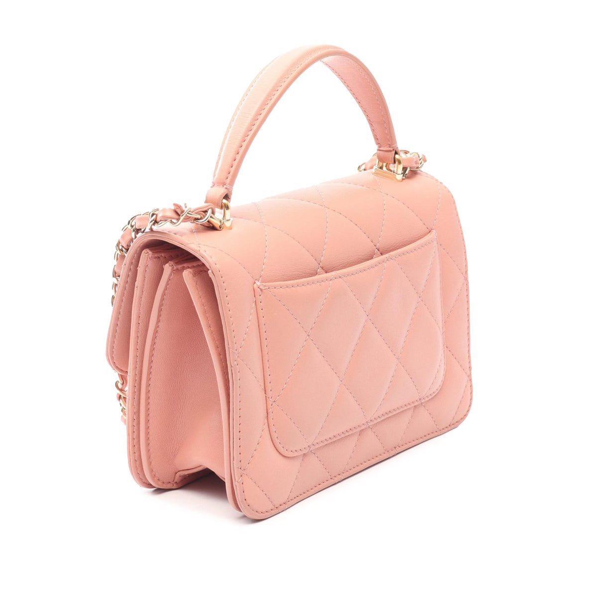 Chanel CC Quilted Lambskin Top Handle Flap
