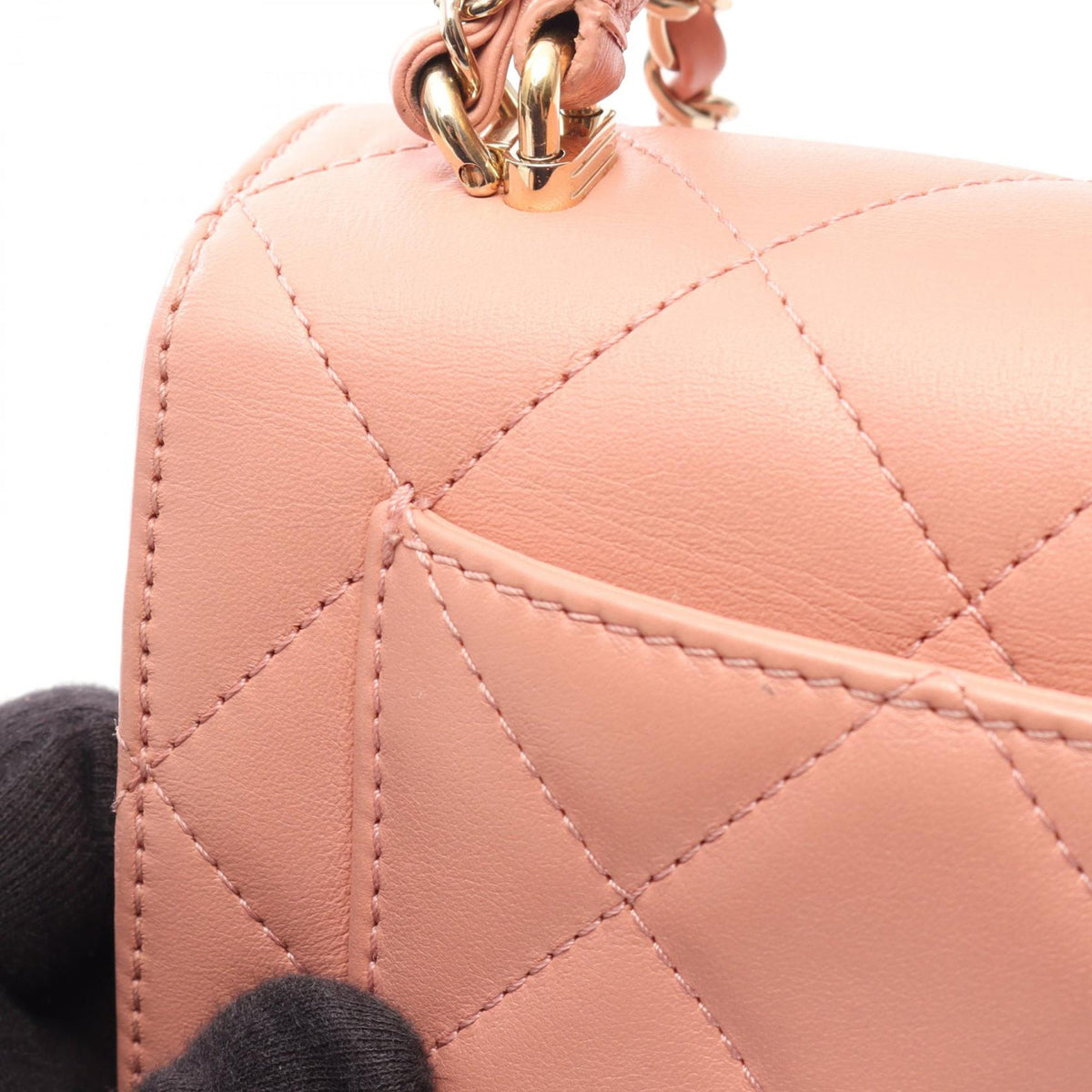 Chanel CC Quilted Lambskin Top Handle Flap