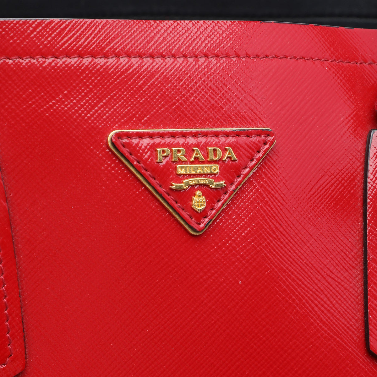 Prada Medium Saffiano Vernice Double Satchel