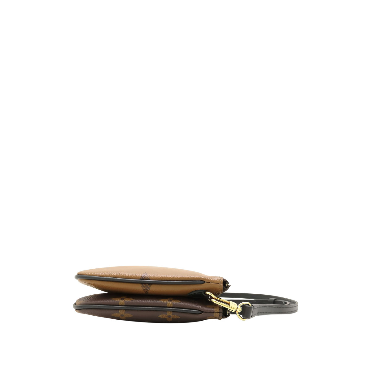 Louis Vuitton Monogram Giant Reverse Double Zip Pochette — Brown