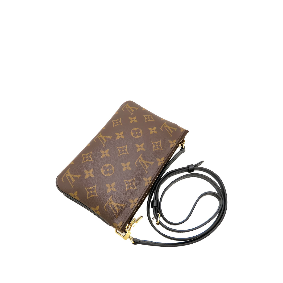Louis Vuitton Monogram Giant Reverse Double Zip Pochette — Brown