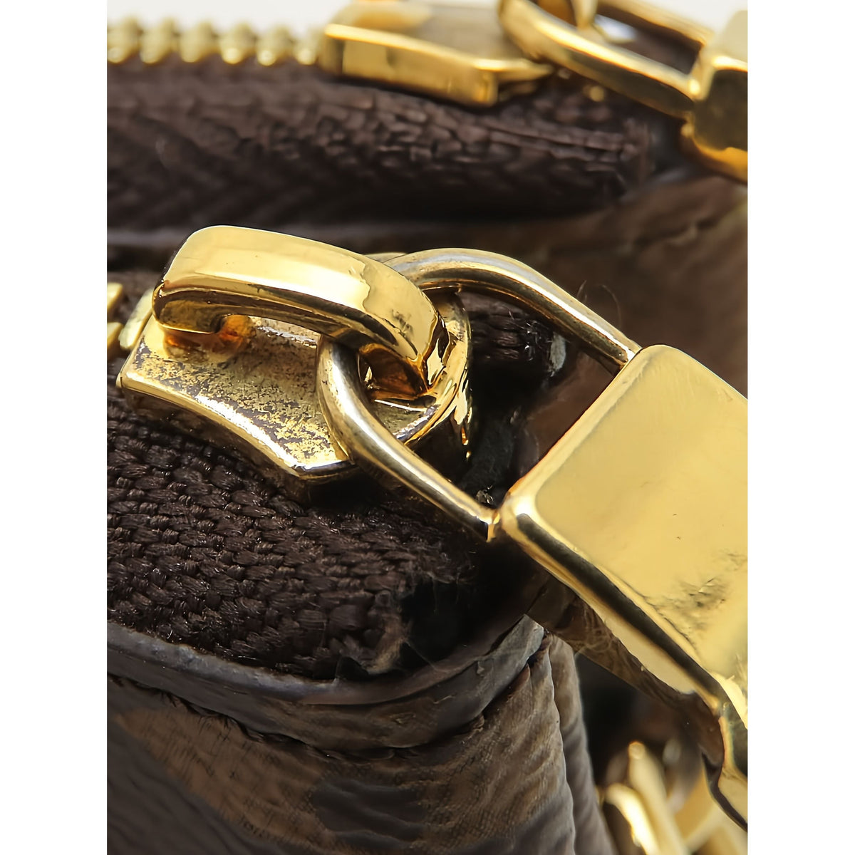 Louis Vuitton Monogram Giant Reverse Double Zip Pochette — Brown