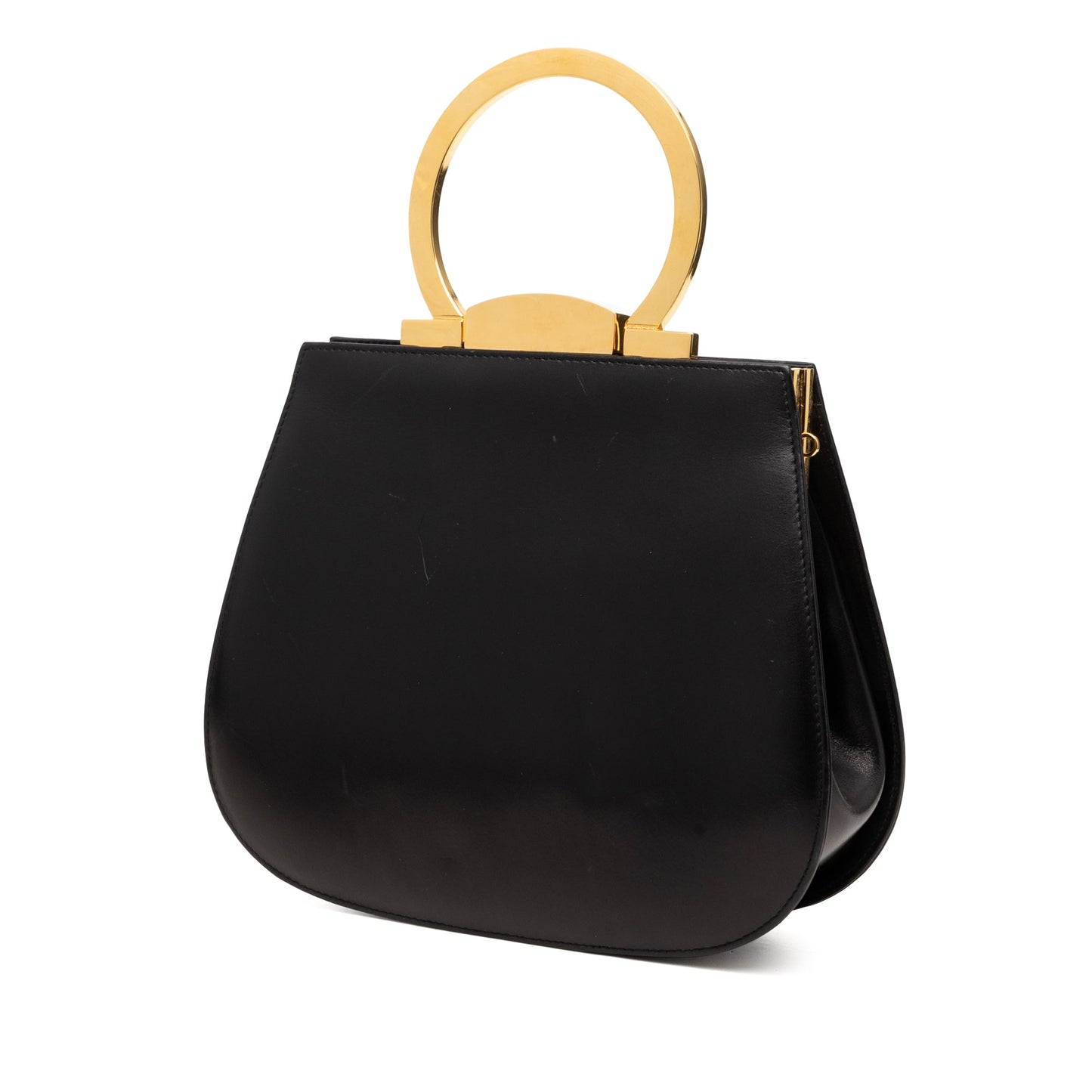 Ferragamo Leather Gancini Top Handle Bag