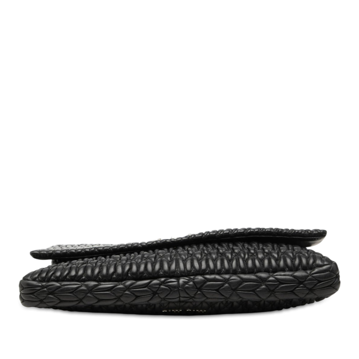 Miu Miu Large Matelasse Nappa Crystal Satchel — Black