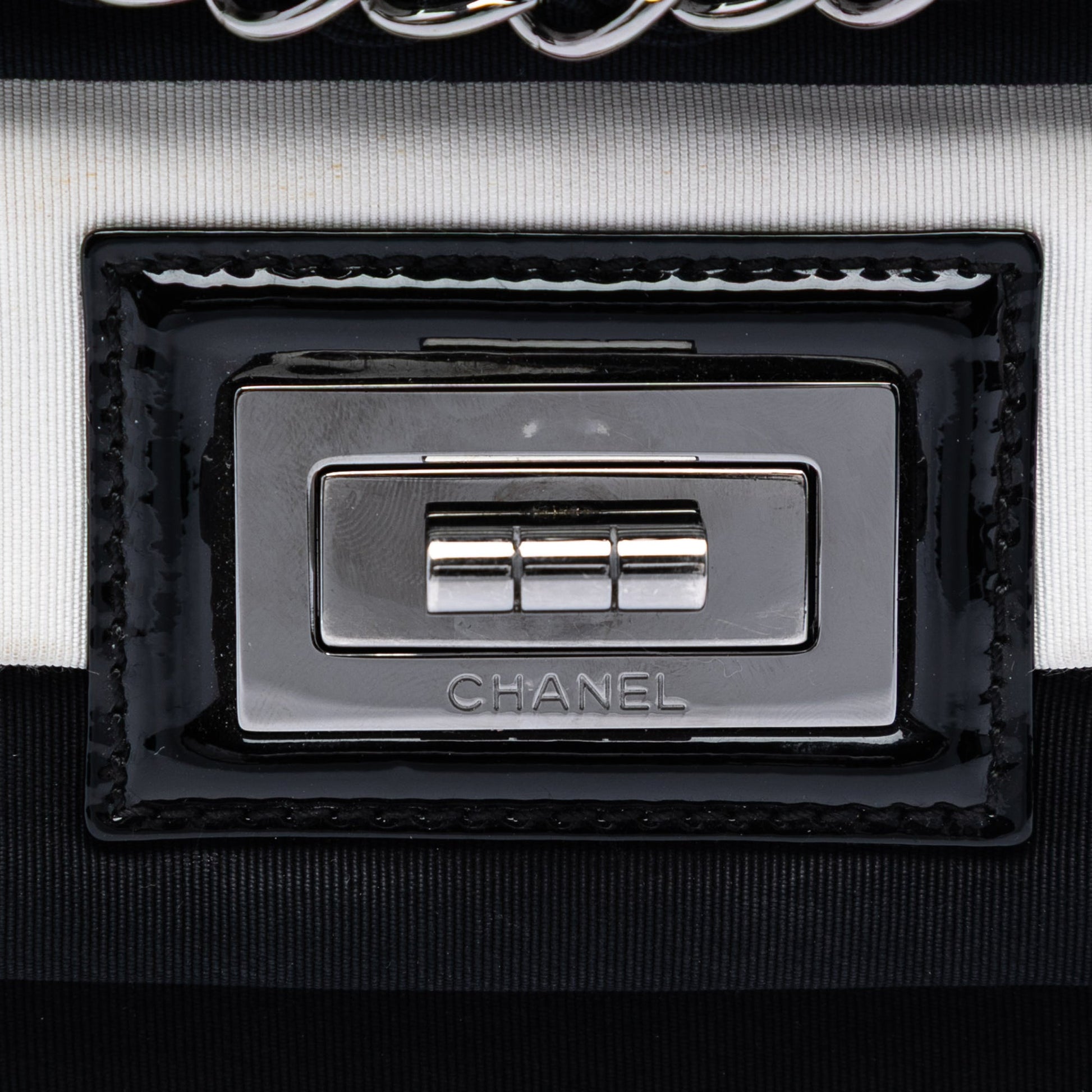 Chanel Striped Canvas Reissue 2.55 Single Flap