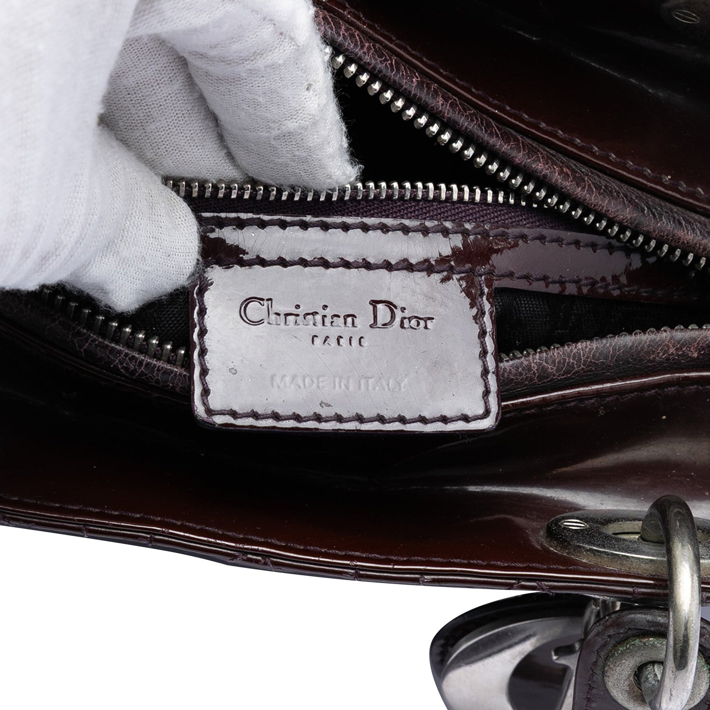Dior Medium Patent Cannage Lady Dior