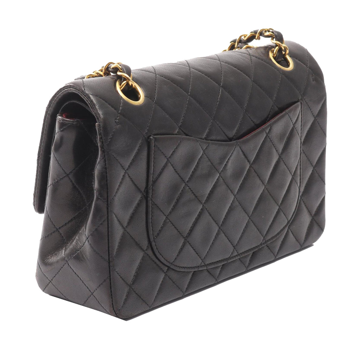 Chanel Small Classic Lambskin Double Flap — Black