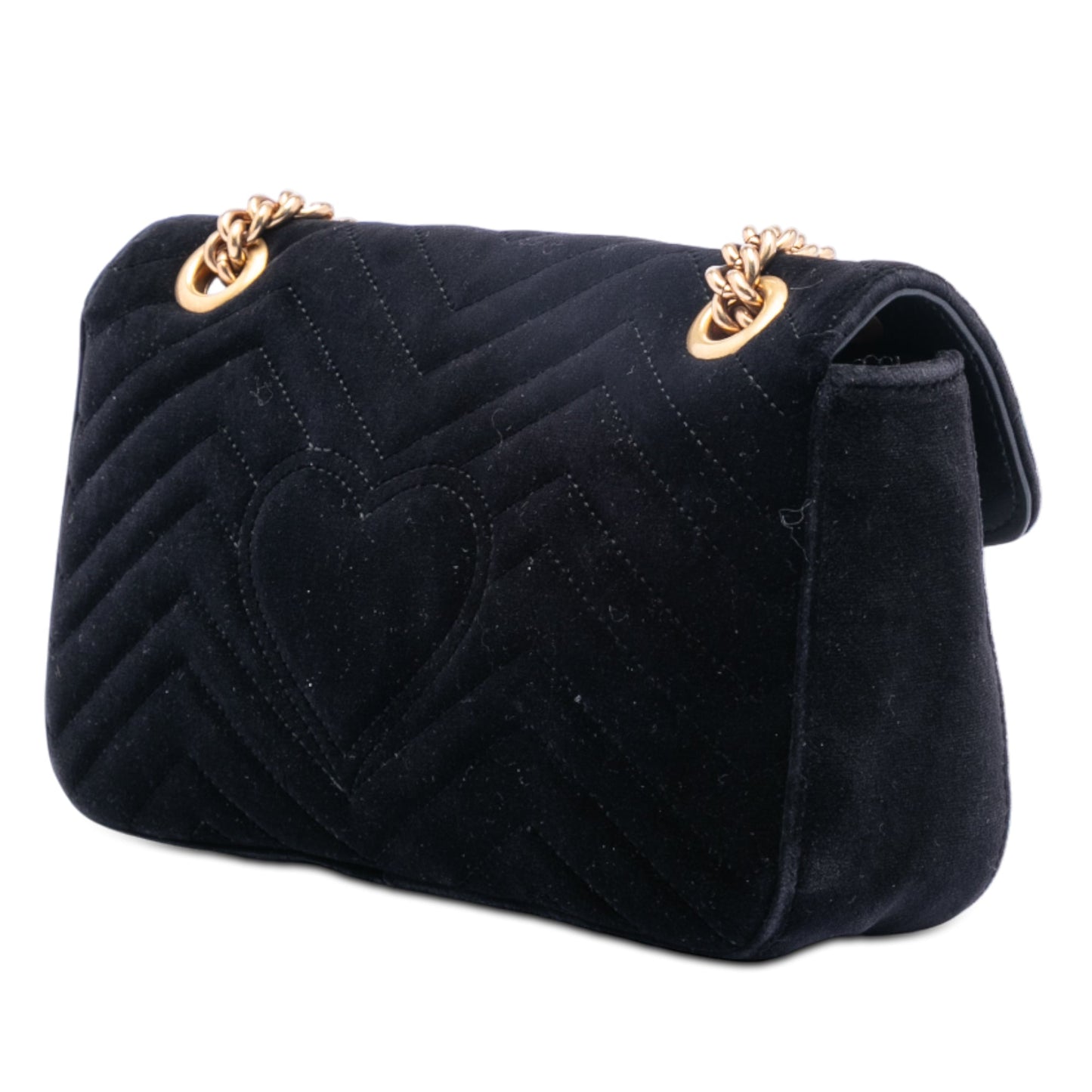 Gucci Medium GG Marmont Matelasse Velvet Crystal Embellished Shoulder Bag