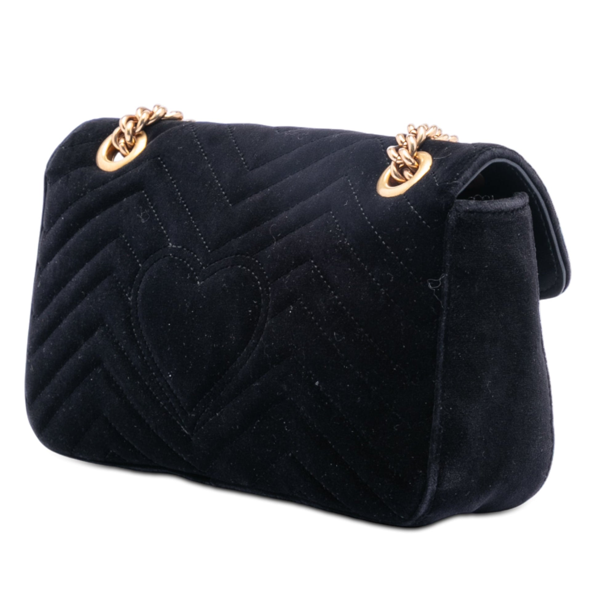Gucci Medium GG Marmont Matelasse Velvet Crystal Embellished Shoulder Bag