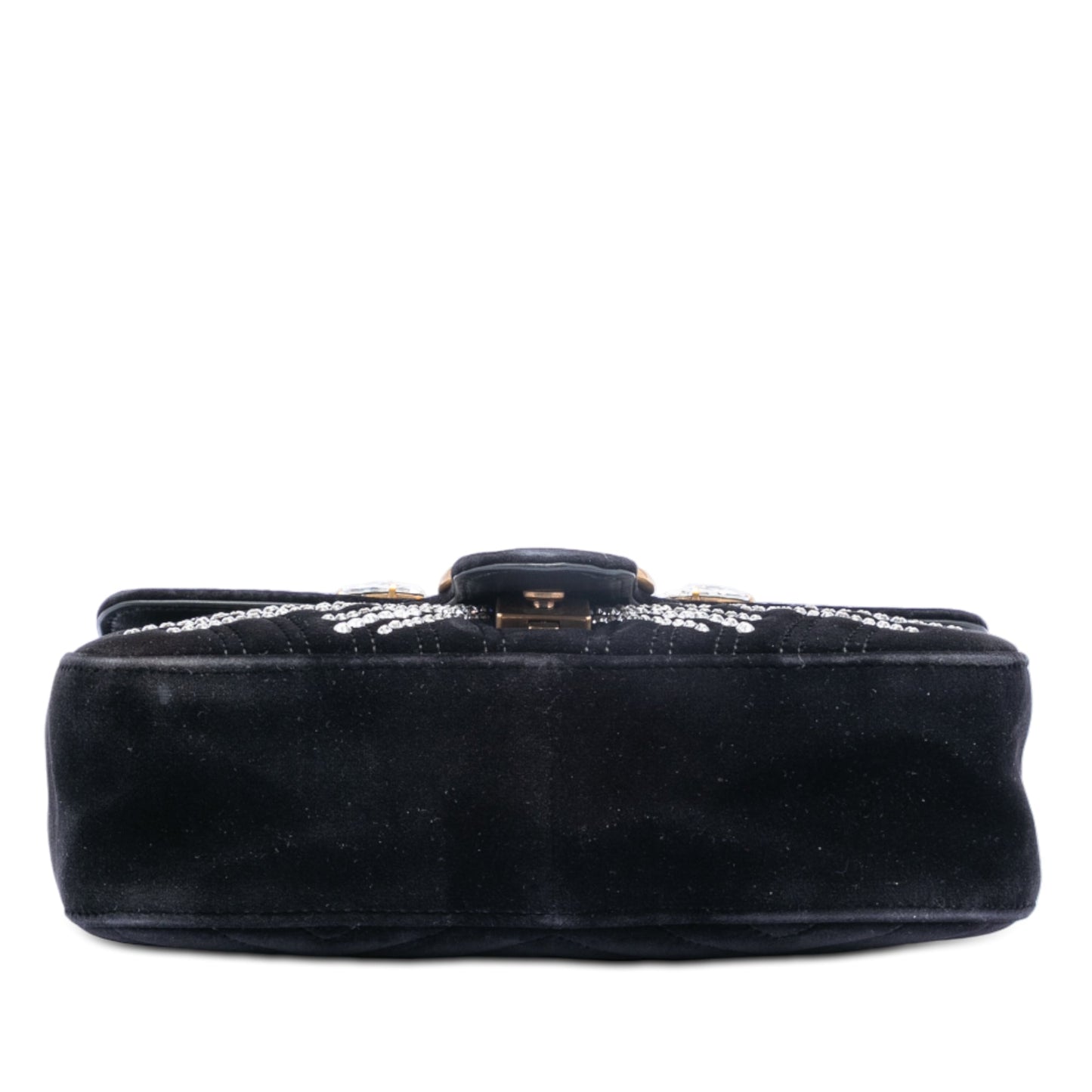 Gucci Medium GG Marmont Matelasse Velvet Crystal Embellished Shoulder Bag