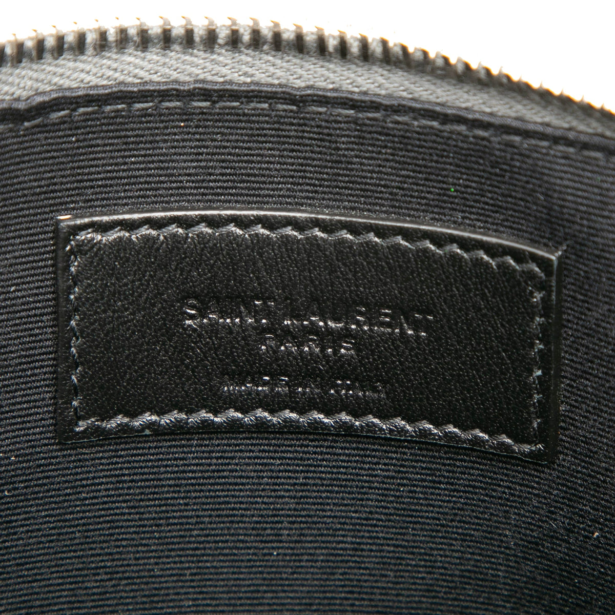 Saint Laurent Leather Zip Clutch
